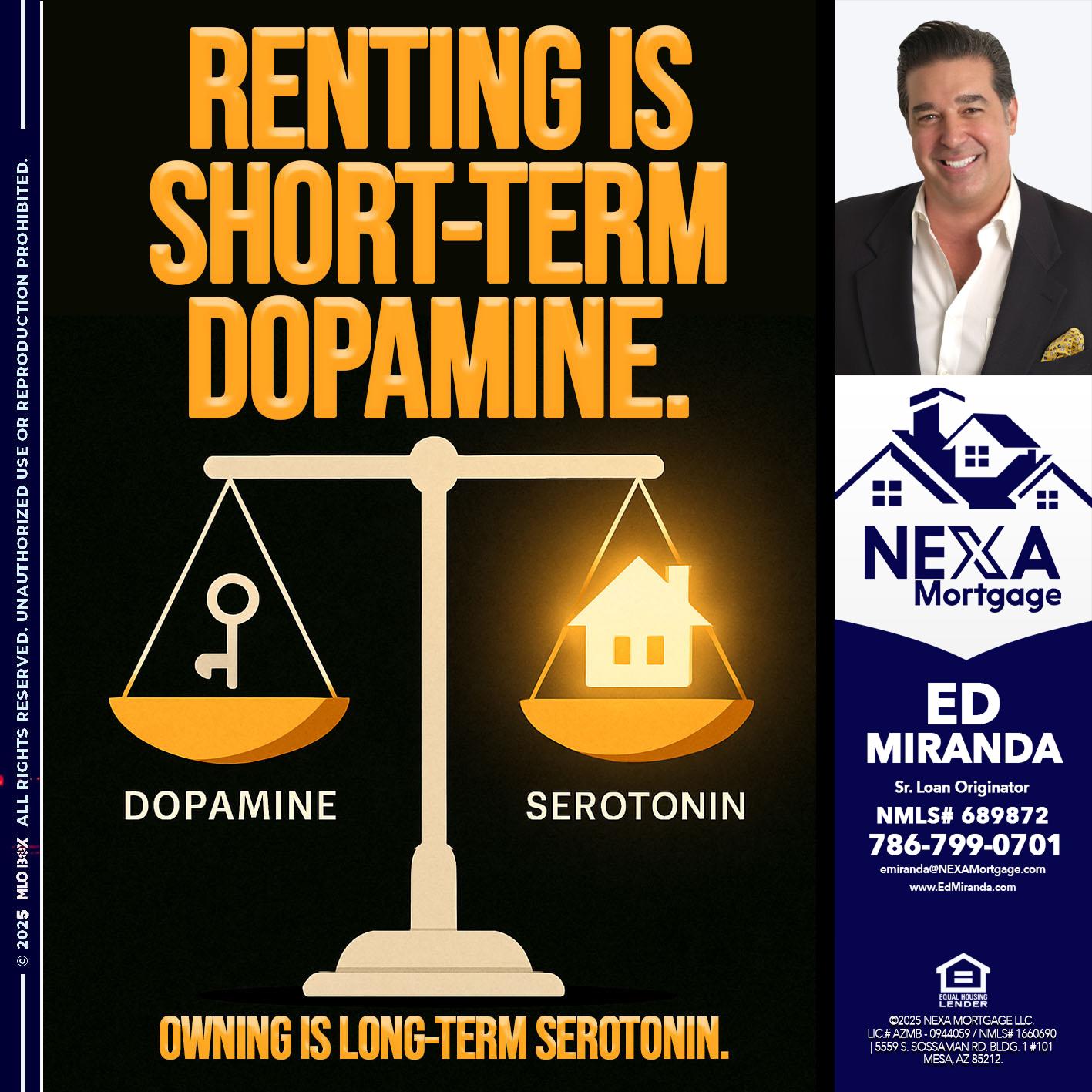 RENTING IS SHORT TERM - Ed Miranda -Senior Loan Originator
