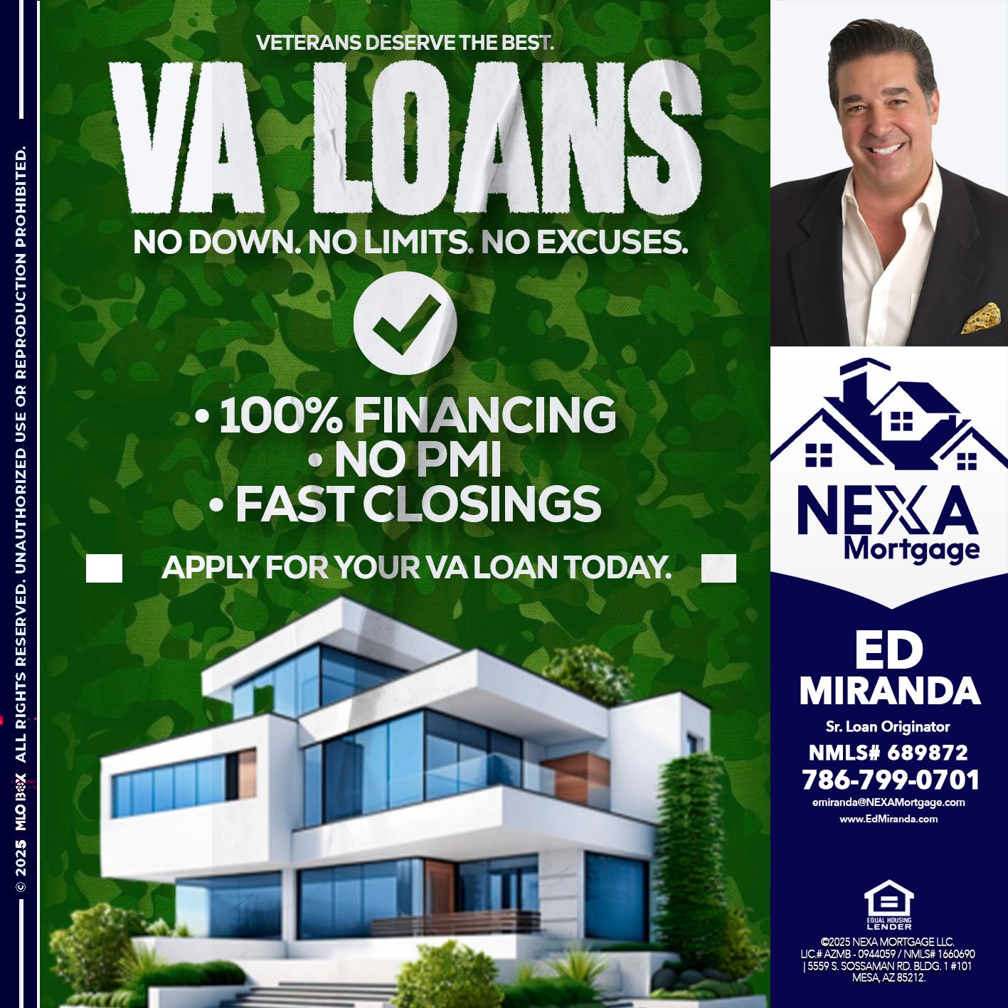 VA LOANS - Ed Miranda -Senior Loan Originator
