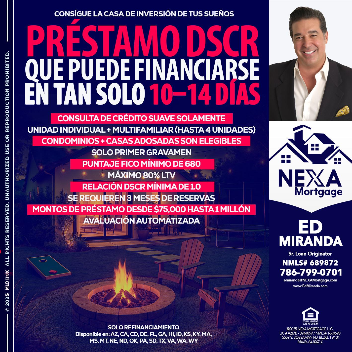 PRESTAMOS DSCR - Ed Miranda -Senior Loan Originator