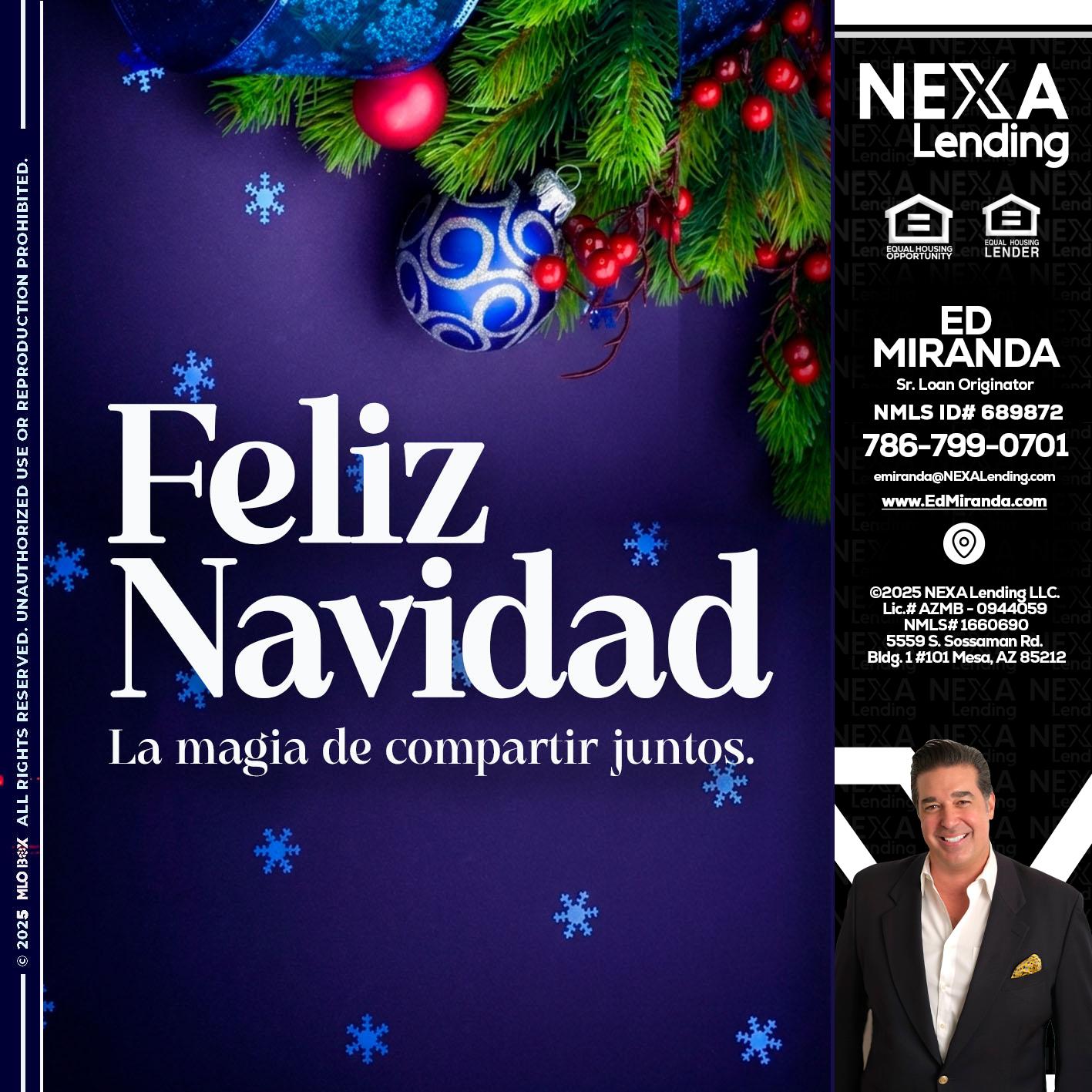 FELIZ NAVIDAD - Ed Miranda -Senior Loan Originator