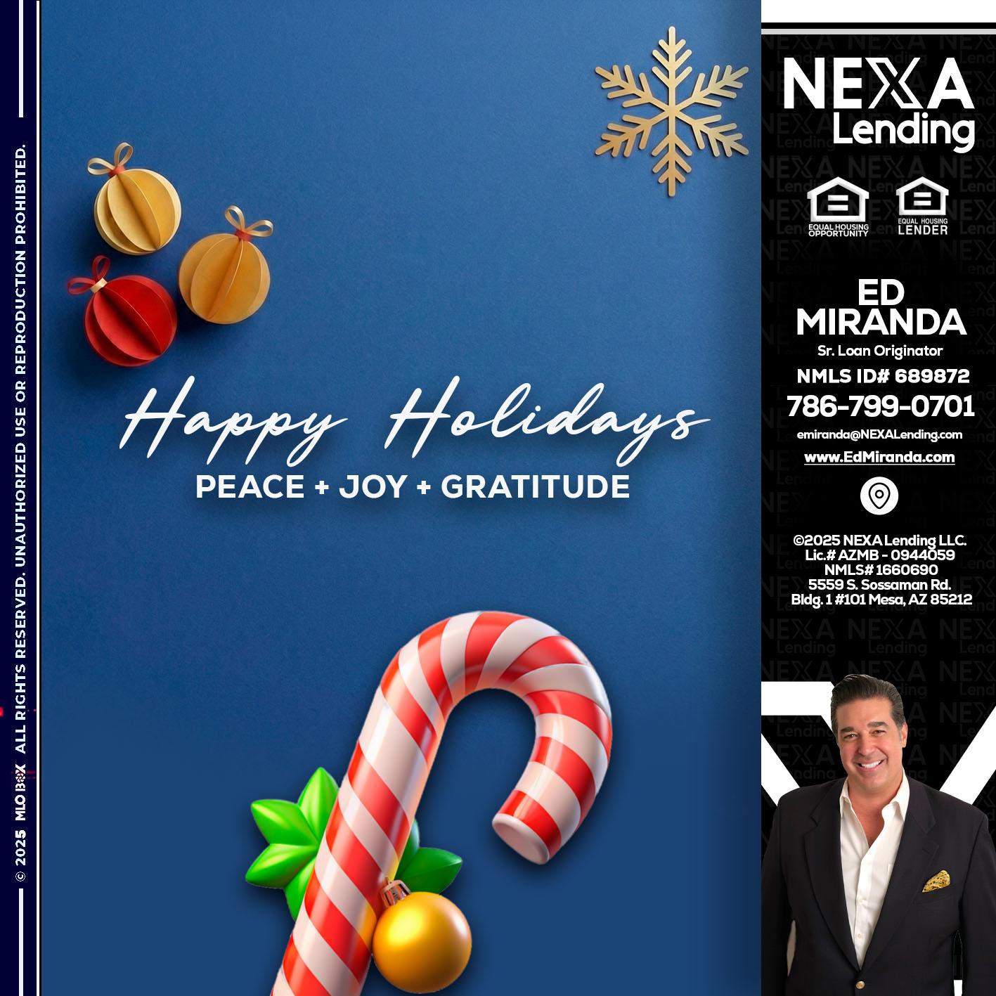 HAPPY HOLIDAYS - Ed Miranda -Senior Loan Originator