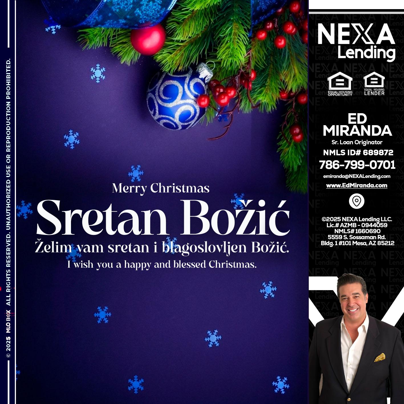 Sretan Božić - Ed Miranda -Senior Loan Originator