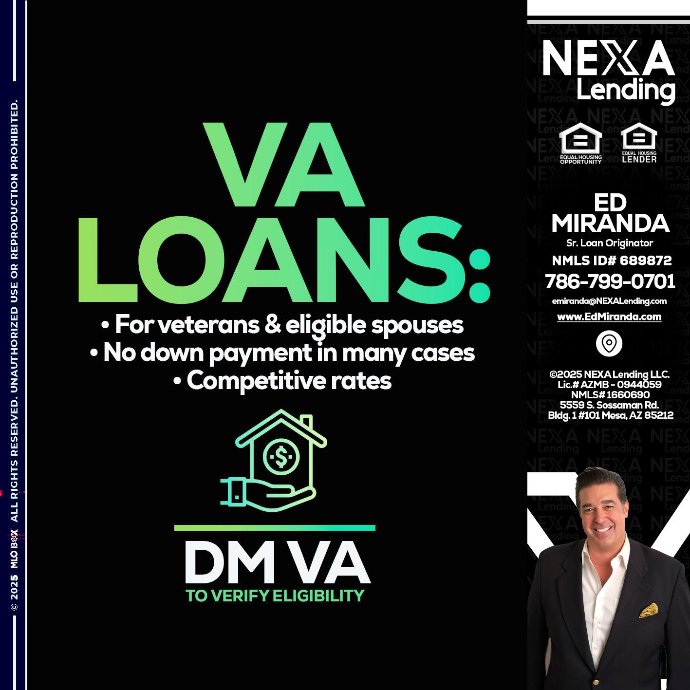 VA LOANS - Ed Miranda -Senior Loan Originator