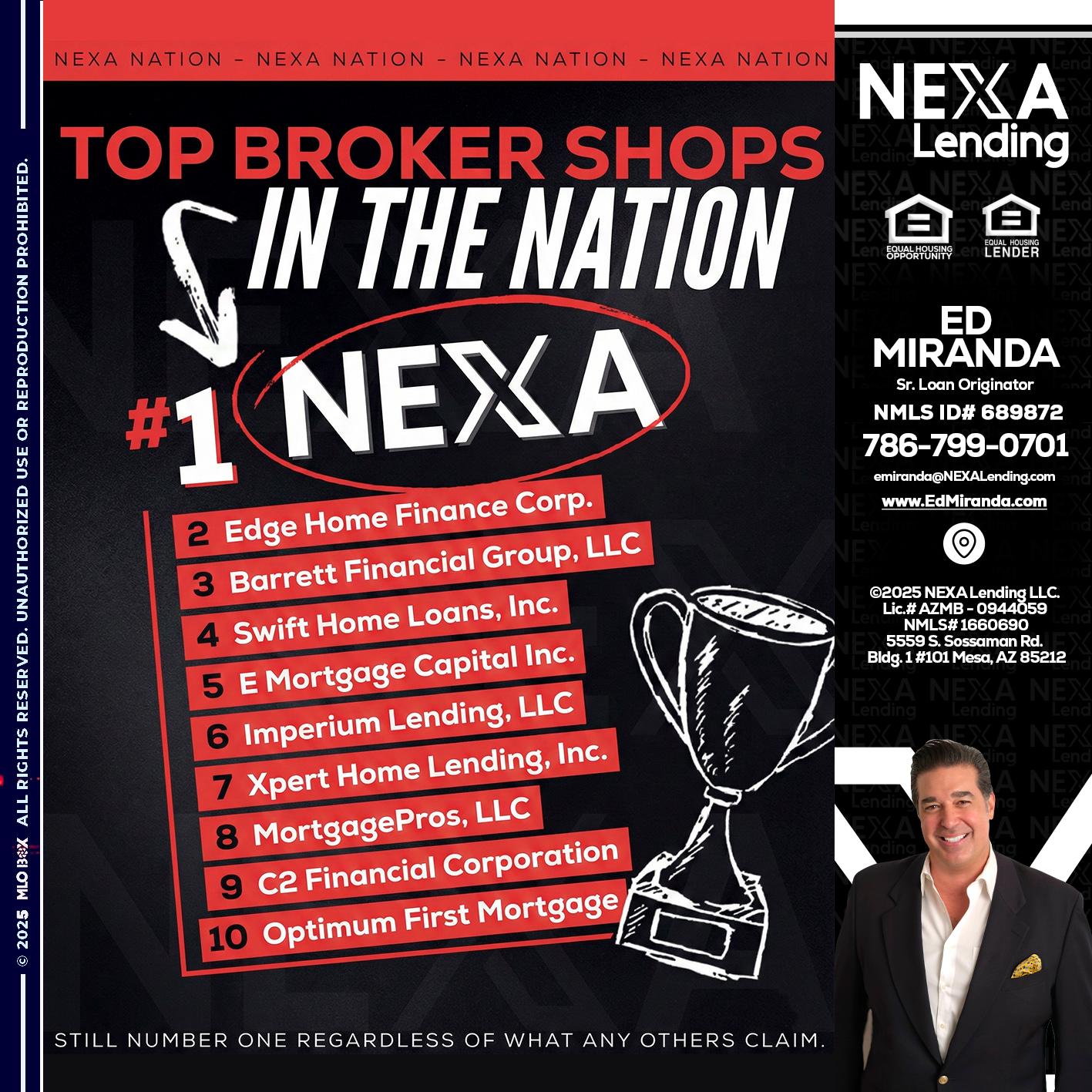 top broker - Ed Miranda -Senior Loan Originator