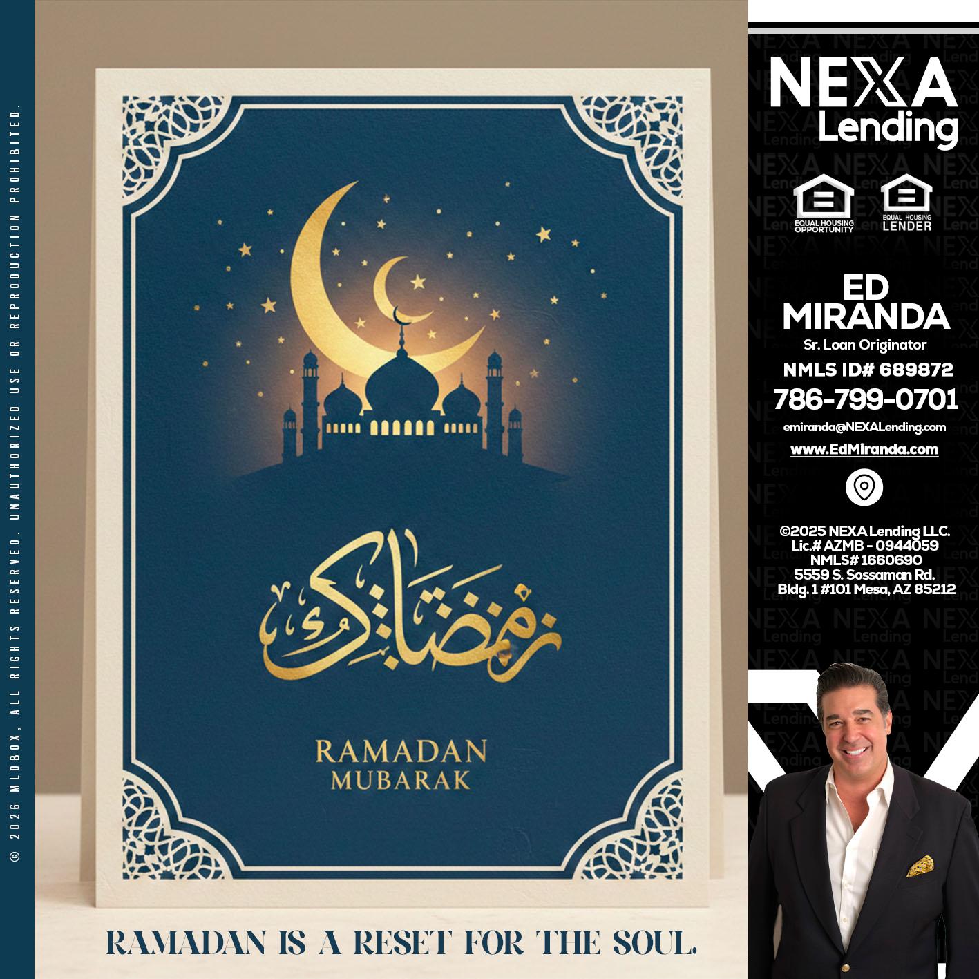 HAPPY RAMADAN - Ed Miranda -Senior Loan Originator