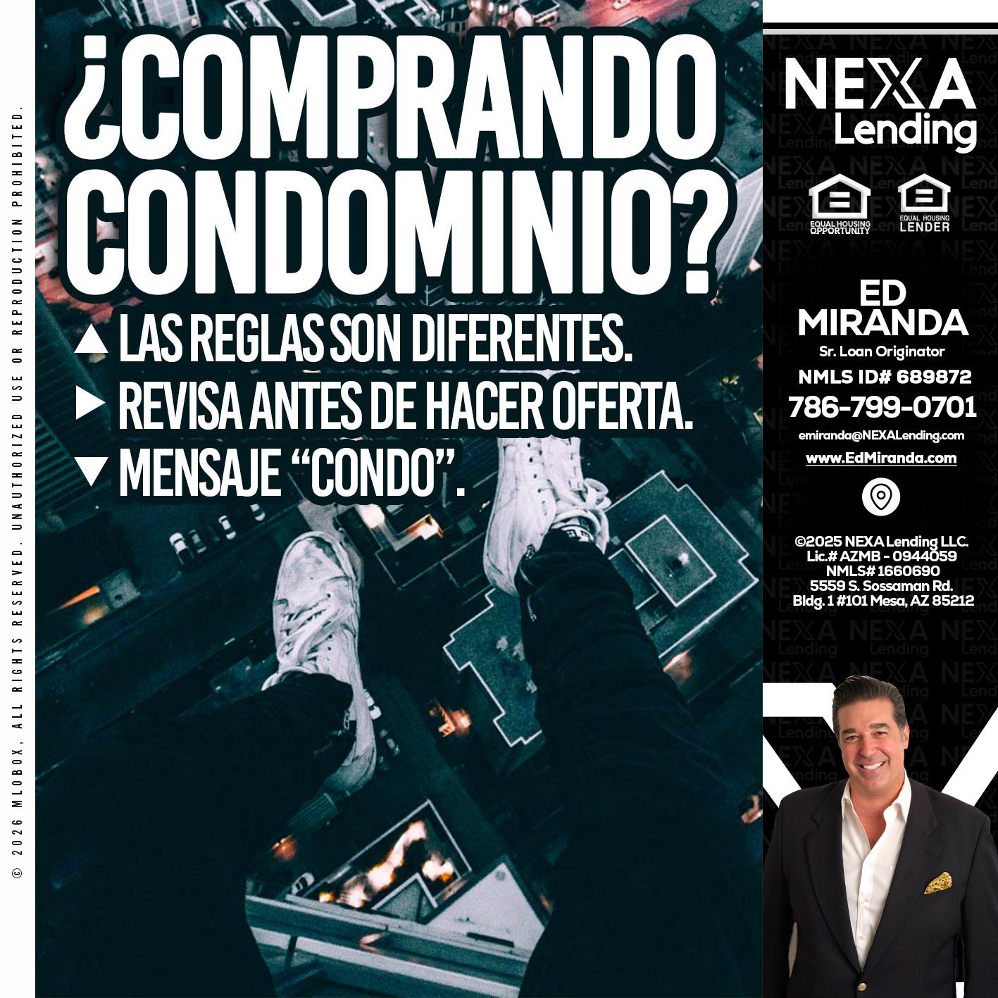 COMPRANDO CONDOMINIO? - Ed Miranda -Senior Loan Originator