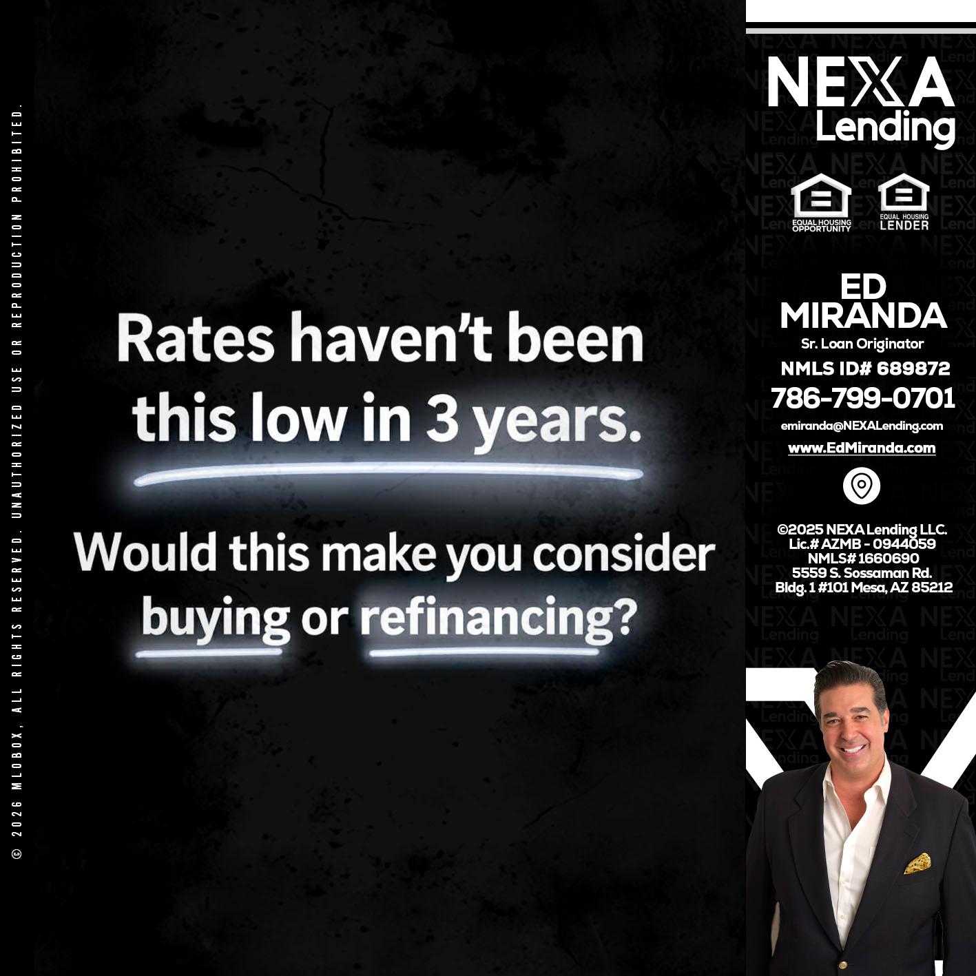 RATES HAVEN'T - Ed Miranda -Senior Loan Originator