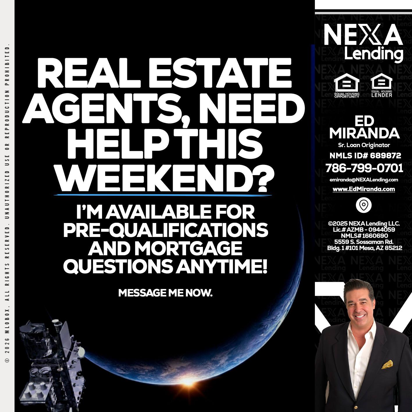 REAL ESTATE AGENTS - Ed Miranda -Senior Loan Originator