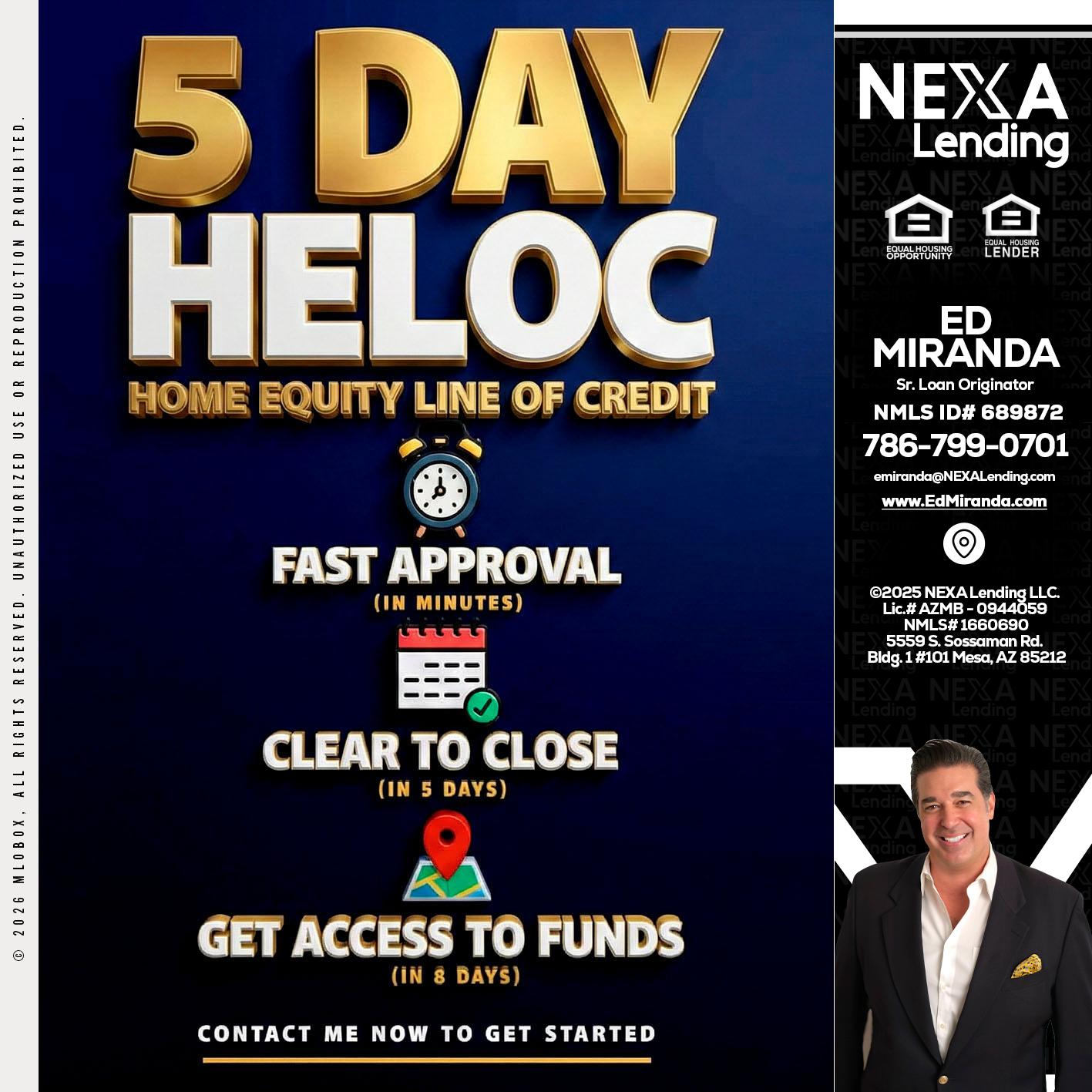 5 day hello - Ed Miranda -Senior Loan Originator