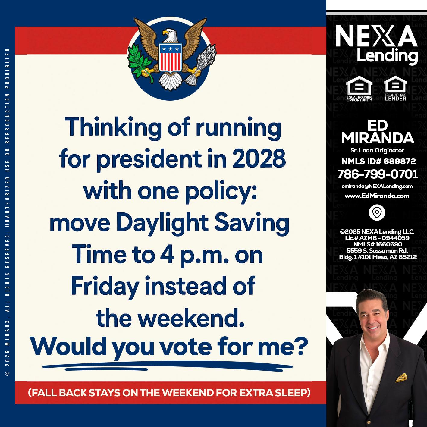 THINKING OF RUNING - Ed Miranda -Senior Loan Originator