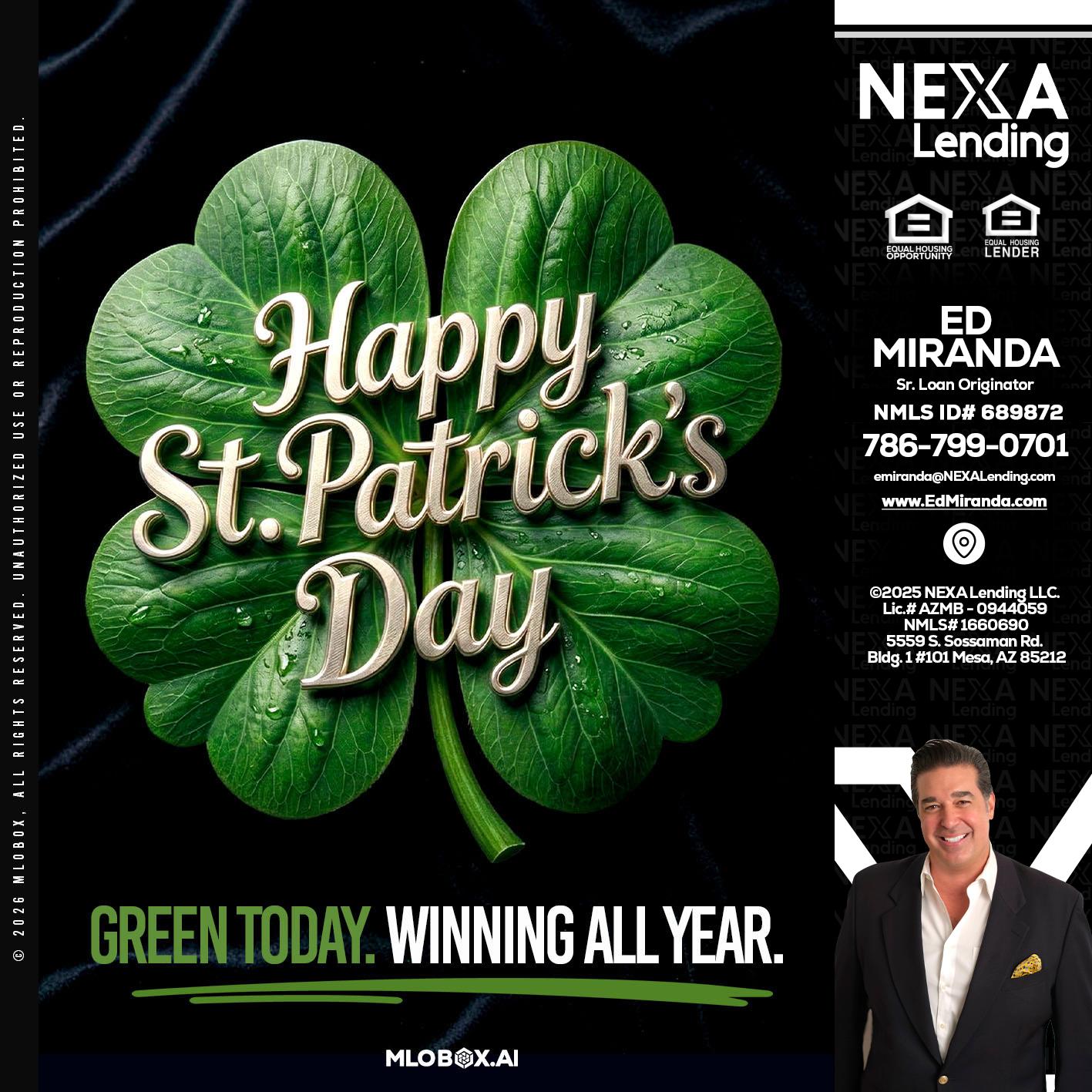 happy st. Patricks day - Ed Miranda -Senior Loan Originator