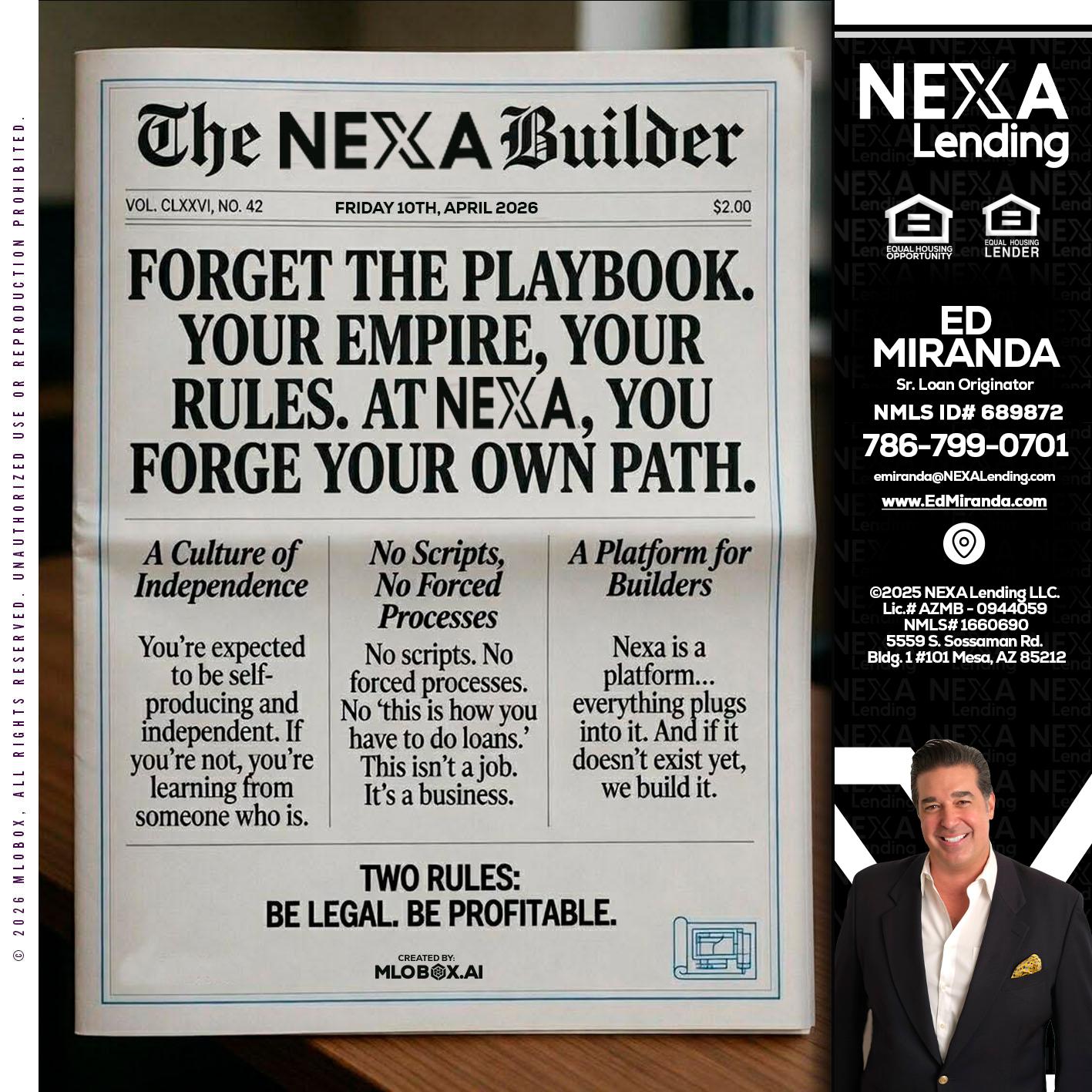 THE NEXA BUILDER - Ed Miranda -Senior Loan Originator