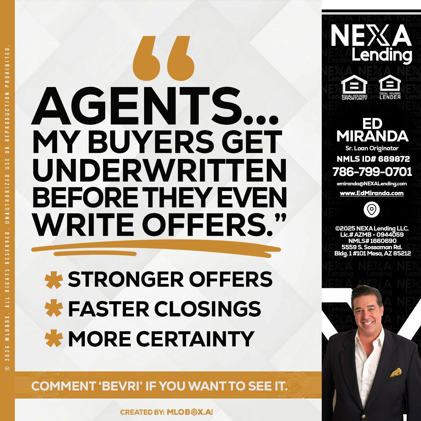 agents - Ed Miranda -Senior Loan Originator
