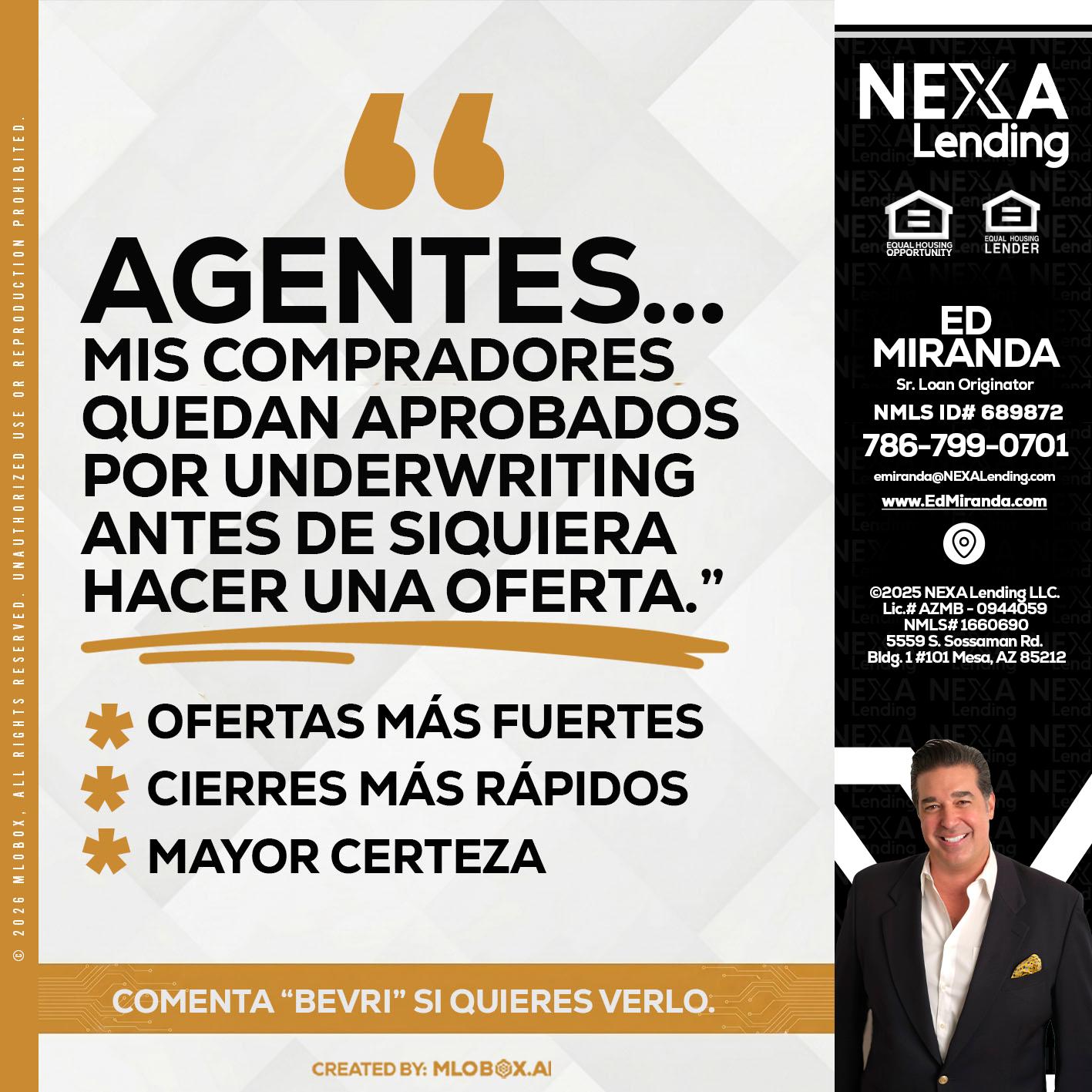 AGENTES - Ed Miranda -Senior Loan Originator