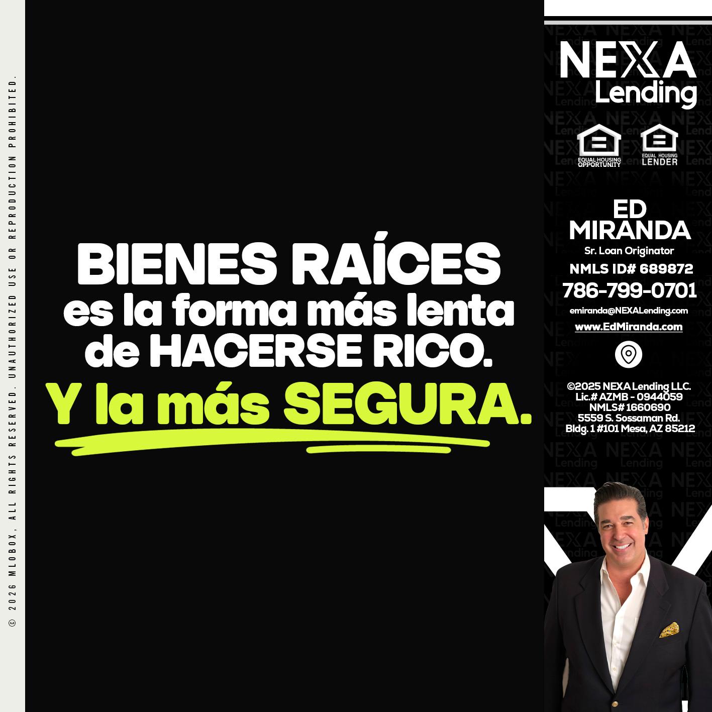 bienes raíces - Ed Miranda -Senior Loan Originator