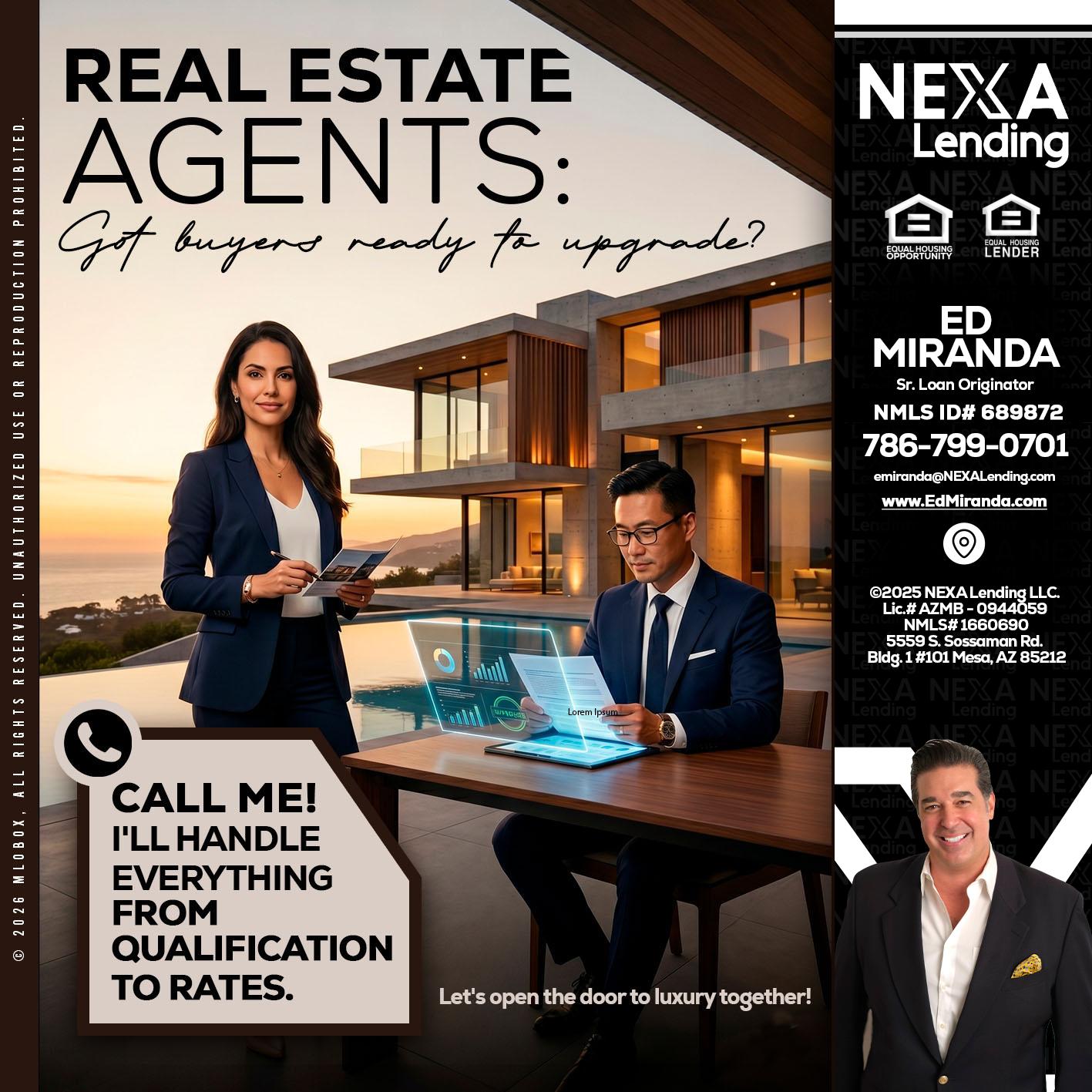 REAL ESTATE AGENTS - Ed Miranda -Senior Loan Originator