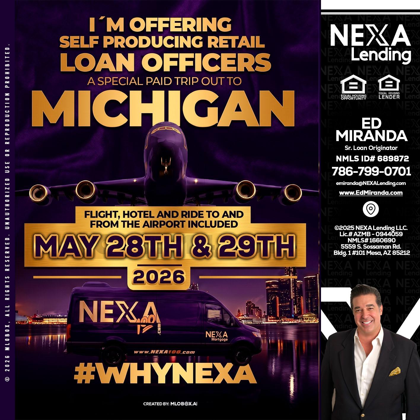 MICHIGAN - Ed Miranda -Senior Loan Originator
