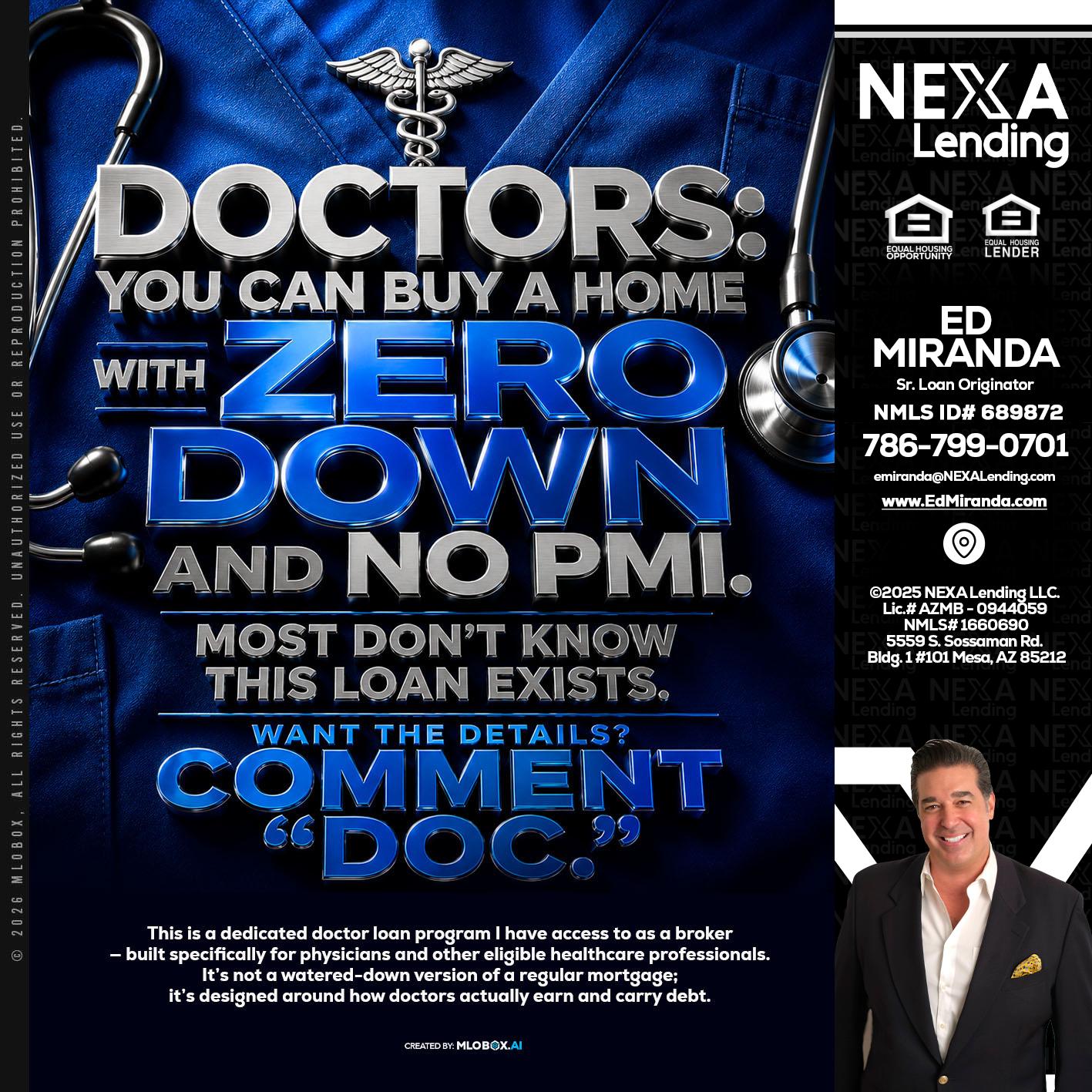DOCTORS YOU CAN BUY - Ed Miranda -Senior Loan Originator