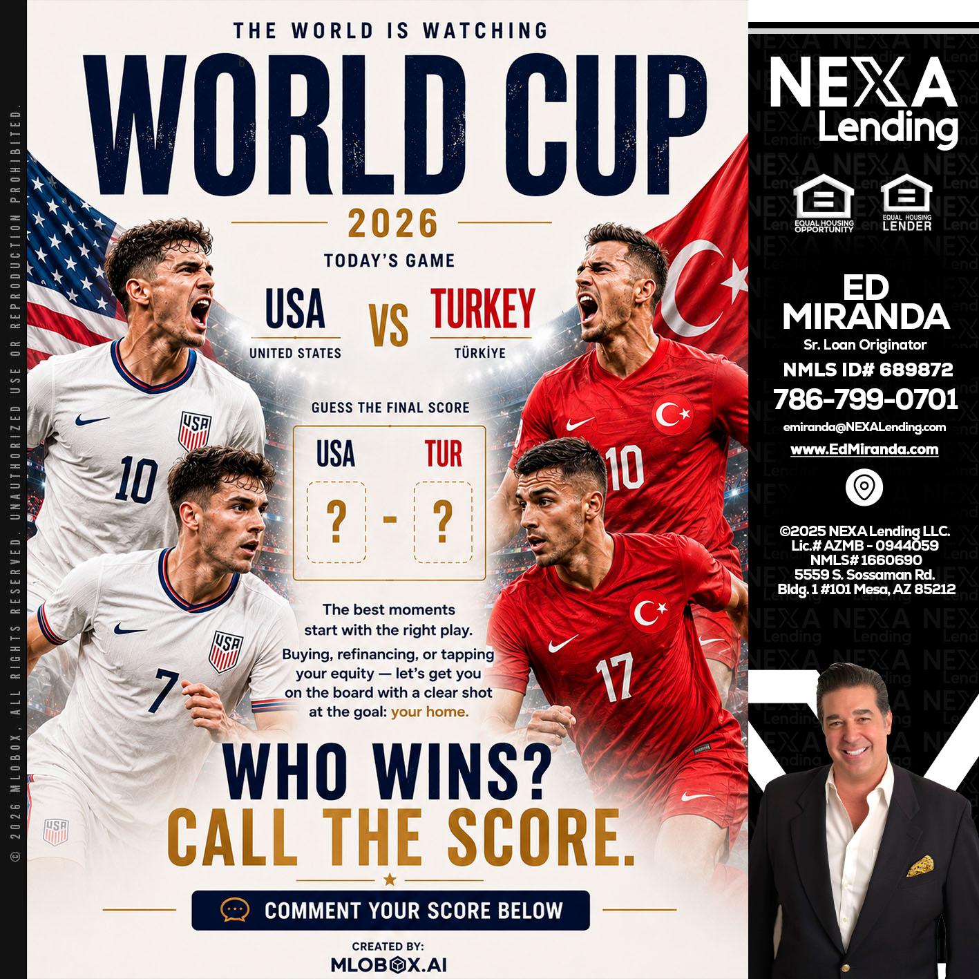 WHOS GONNA WIN? - Ed Miranda -Senior Loan Originator