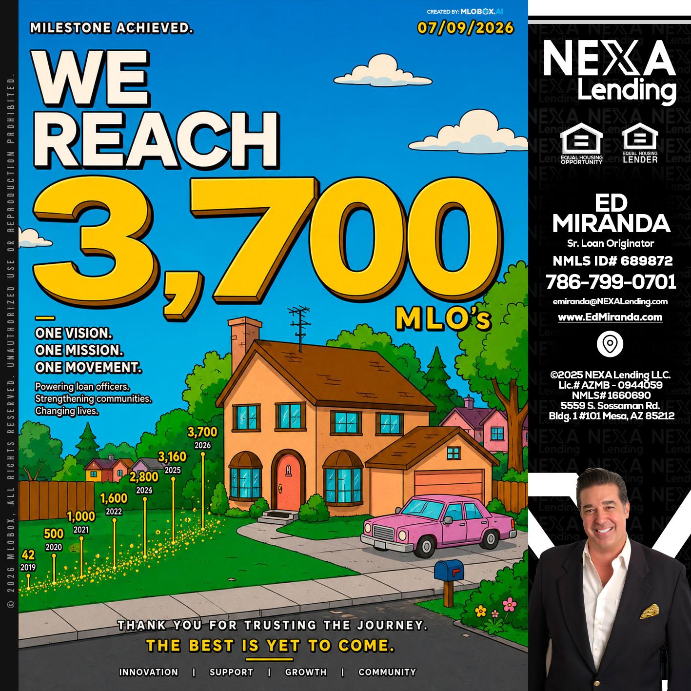 3,700 MLO's - Ed Miranda -Senior Loan Originator