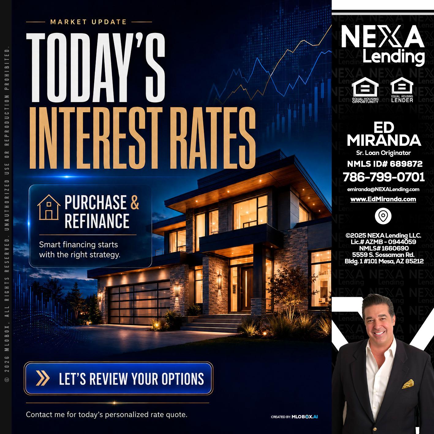 TODAYS RATES - Ed Miranda -Senior Loan Originator