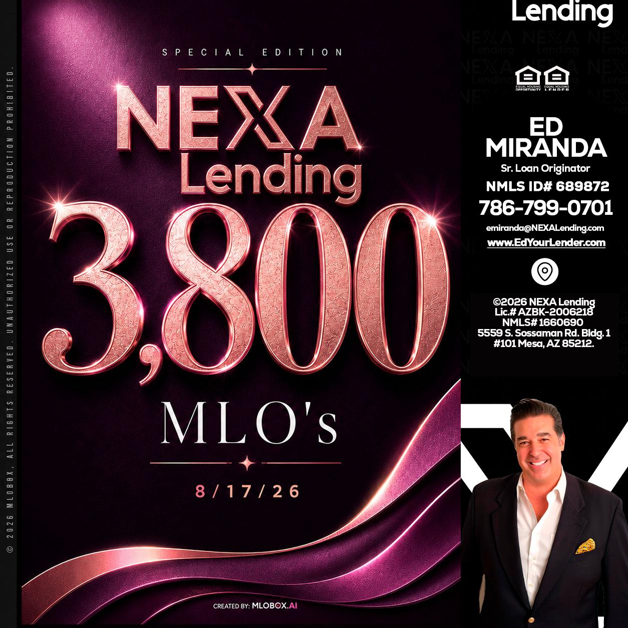 3800 MLOs - Ed Miranda -Senior Loan Originator