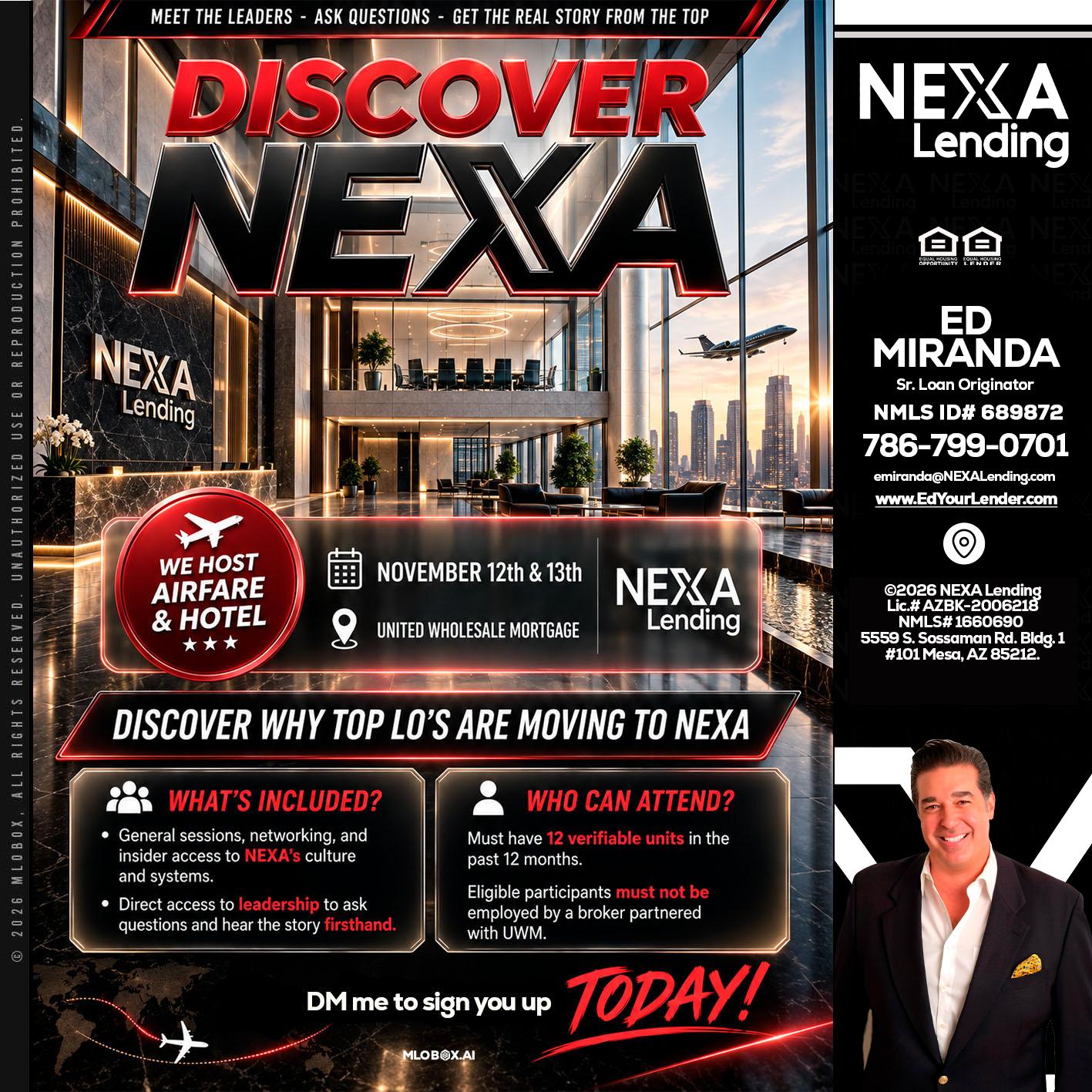 DISCOVER NEXA - Ed Miranda -Senior Loan Originator